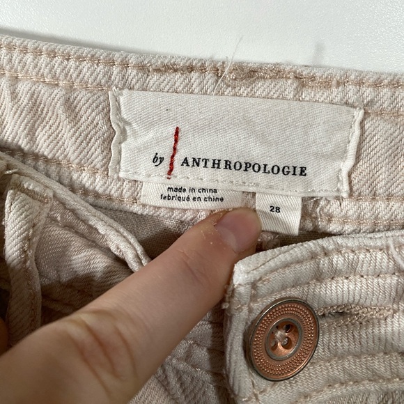 Anthropologie Retro Tapered Straight Jeans in Cream Size 28 Tencell Cotton Blend - Picture 6 of 9